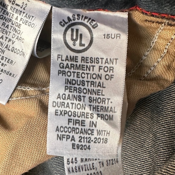 Men’s Bulwark Protection flame resistant straight leg jeans size 48 x 32 - Picture 5 of 6